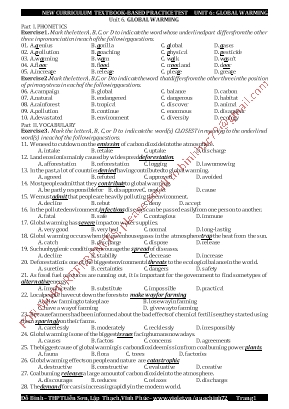 Bài tập Tiếng Anh cho học sinh Lớp 11 - Unit 6 Global warming - Đỗ Bình